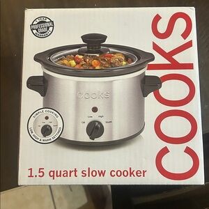 JCPenney Cooks Silver Slow Cooker with Black Ceramic Pot